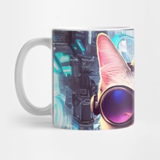 Cool Japanese Techno Cat In Japan Neon City Mug